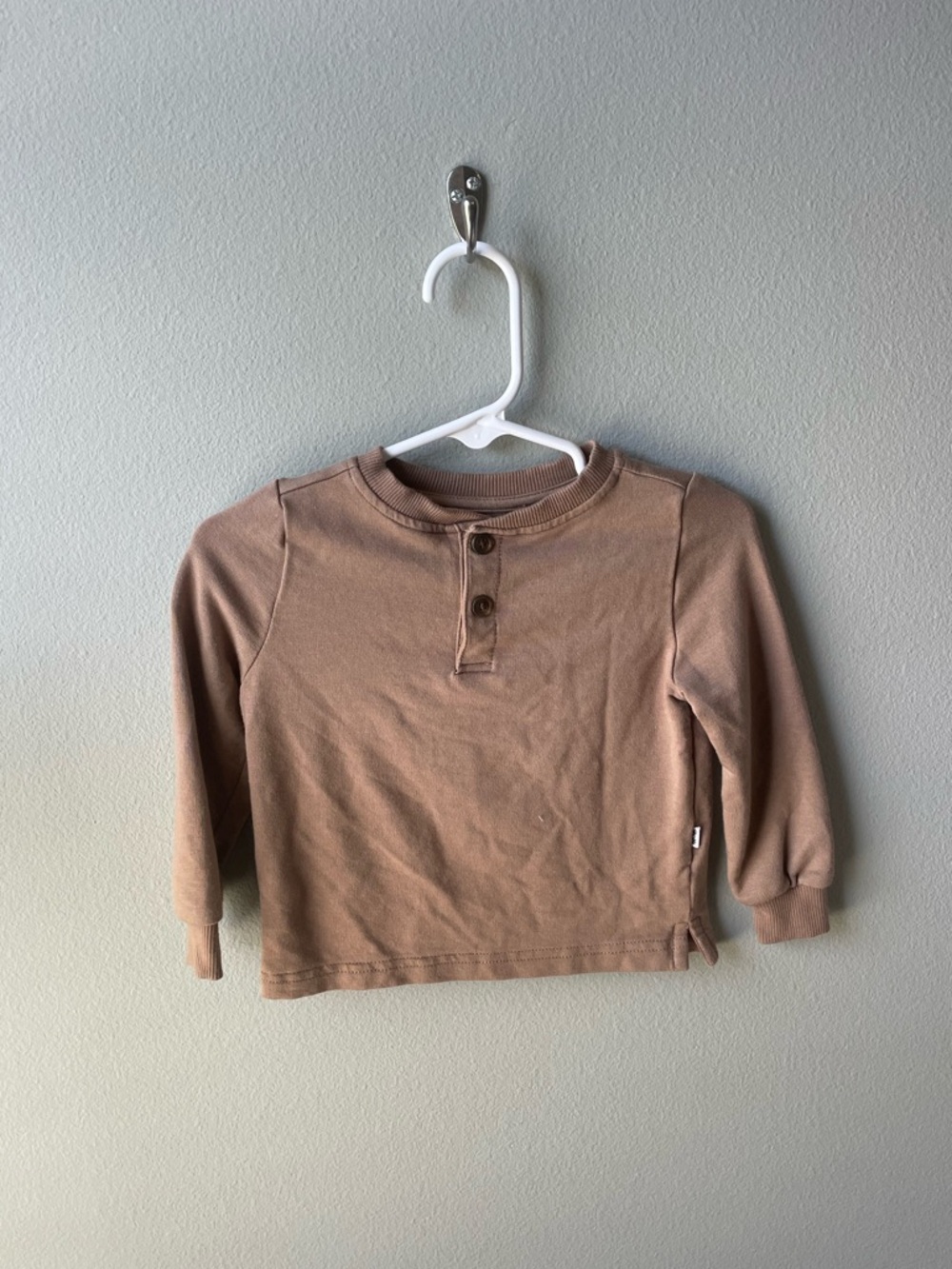 Little Sleepies Play // Brown Bamboo Long Sleeve Kids Henley Shirt